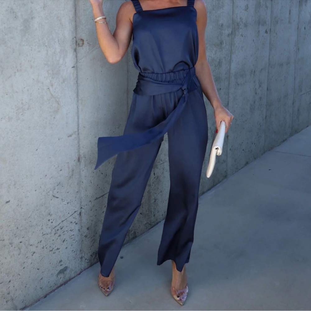 Vici satin Elegant Navy Women's 2 piece